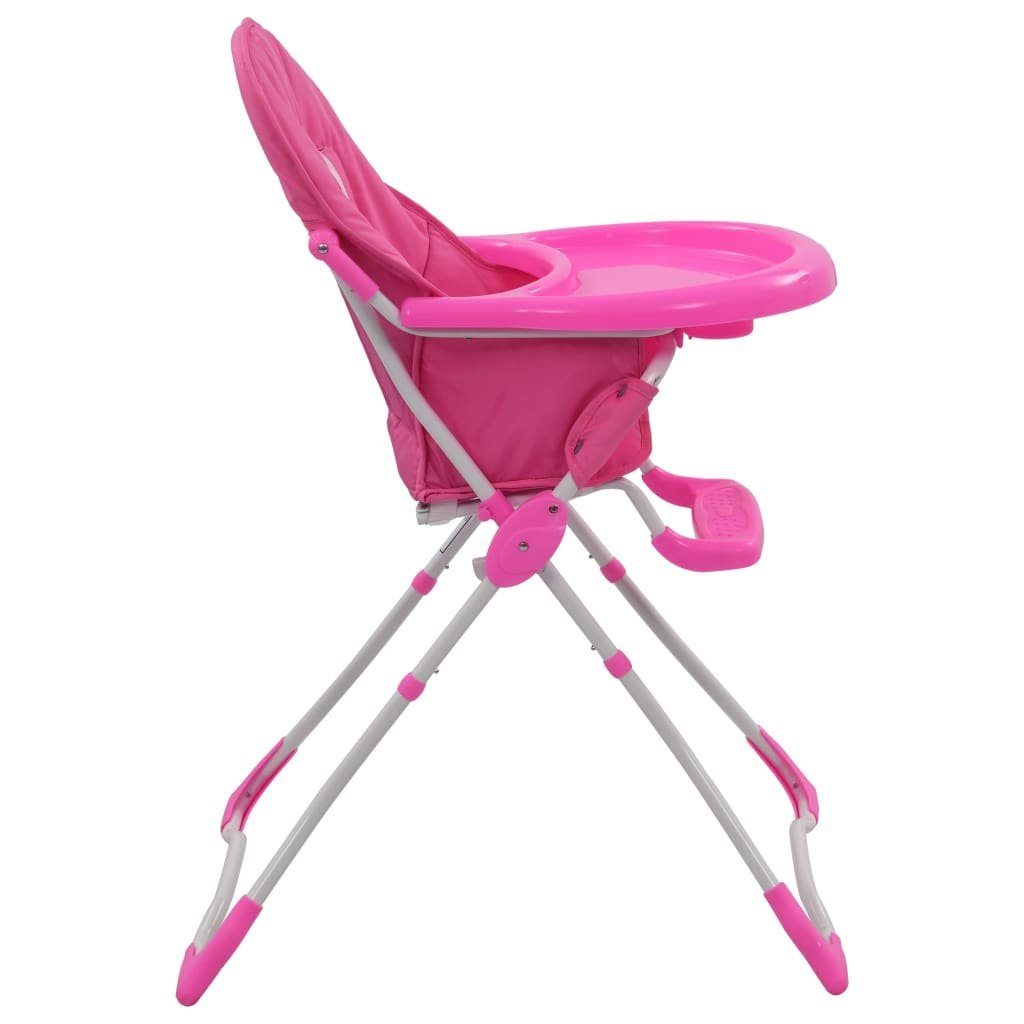 vidaXL Kombihochstuhl Babystuhl Hochstuhl klappbar mit Gurt Tisch, Rosa Babysitz Kinderstuhl