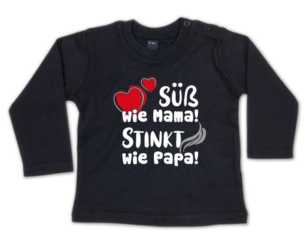 ᐅ Ggraphics Longsleeve Süß wie Mama! Stinkt wie Papa! Baby Sweater