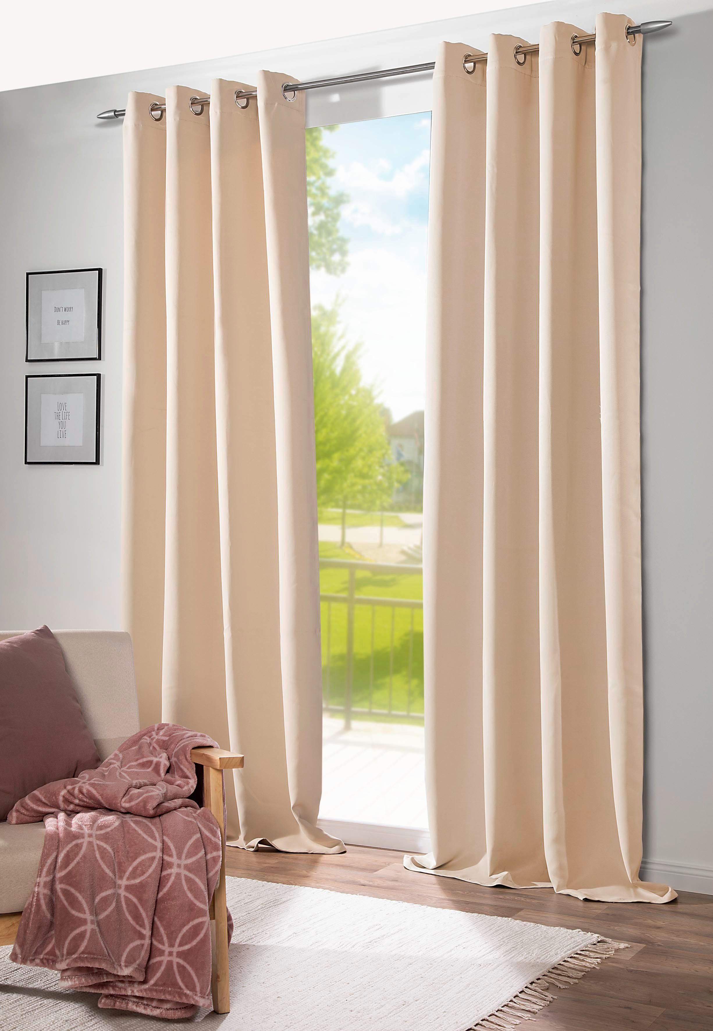 DecoHome24 Gardine Brillant (2 St), Ösen, blickdicht, blickdicht günstig online kaufen