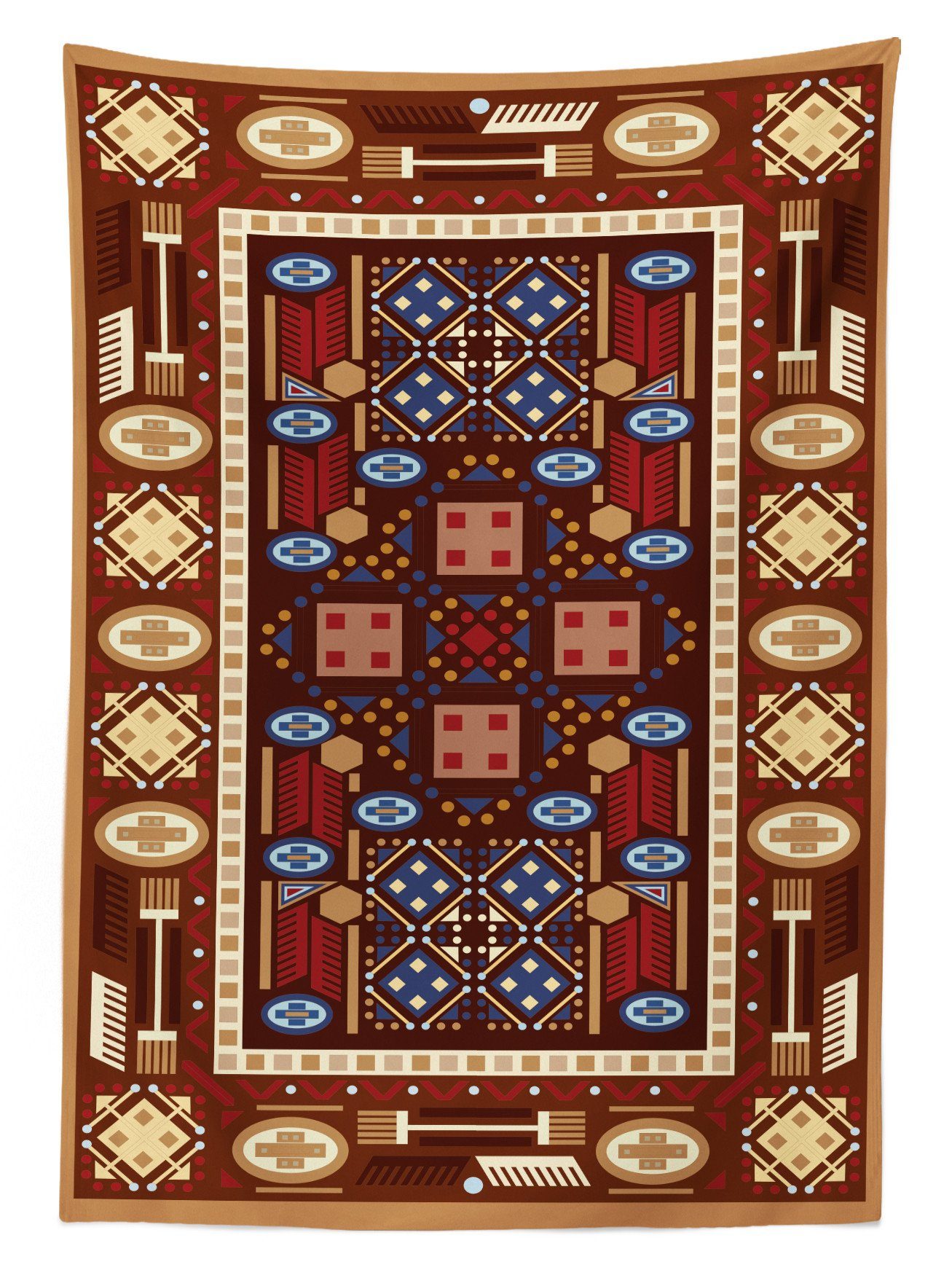Waschbar geeignet afghanisch Farben, Tischdecke Für Rhombus Klare Oriental Abakuhaus Außen Farbfest Entwurf Bereich den