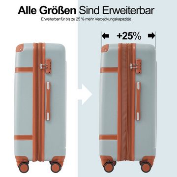 Ulife Hartschalen-Trolley Modern Reisekoffer Handgepäck ABS-Material, TSA Zollschloss, 4 Rollen