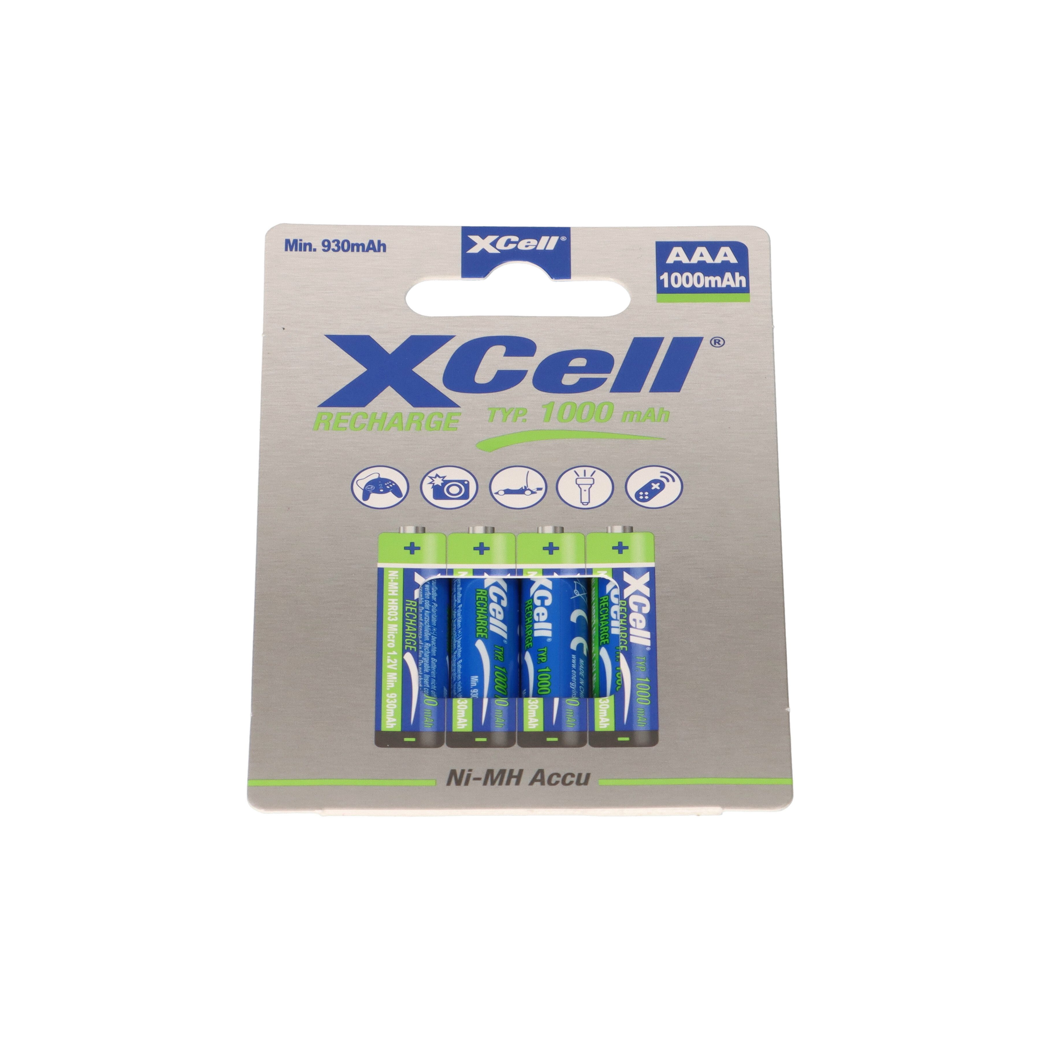 XCell XCell Micro Akku Ni-MH 1,2V 1000mAh AAA 4er Blister Akku