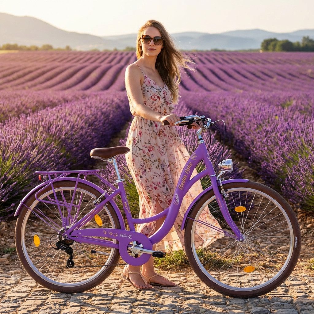 BERLIN BIKE Cityrad Bella 2 Damen Hollandrad 28 Zoll – Alurahmen & Shimano 7‑Gang, Shimano RD-TY300 Schaltwerk, Kettenschaltung, (Set, Shimano 7-Gang-Schaltung), mit 28" x 2,00" luftreifen – perfekt für stadt & alltag