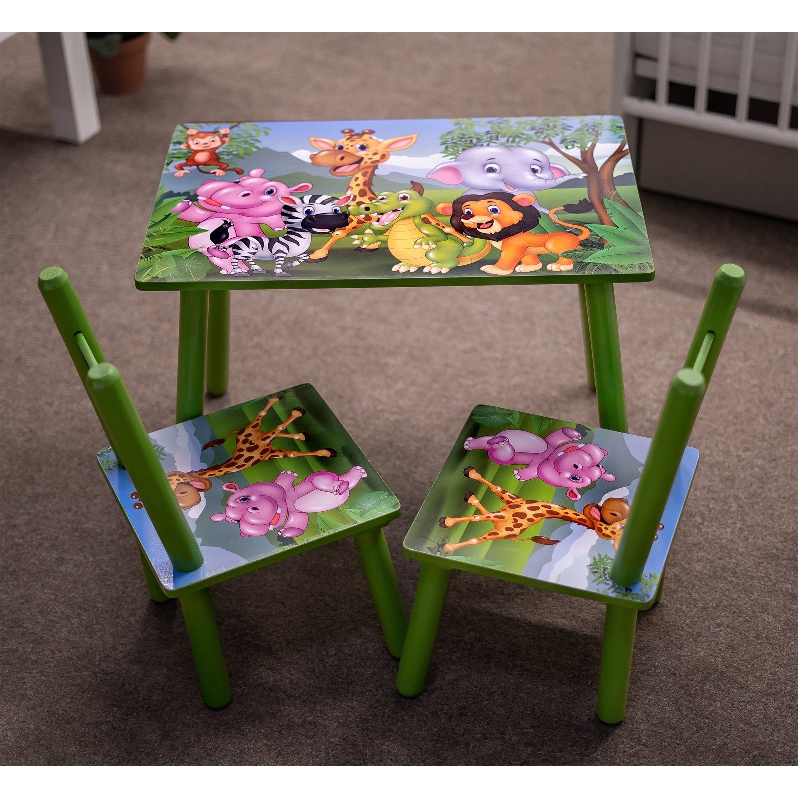 HTI-Line Kindersitzgruppe Kindertischgruppe Dschungel, (Set, 3-tlg., 1 Tisc günstig online kaufen