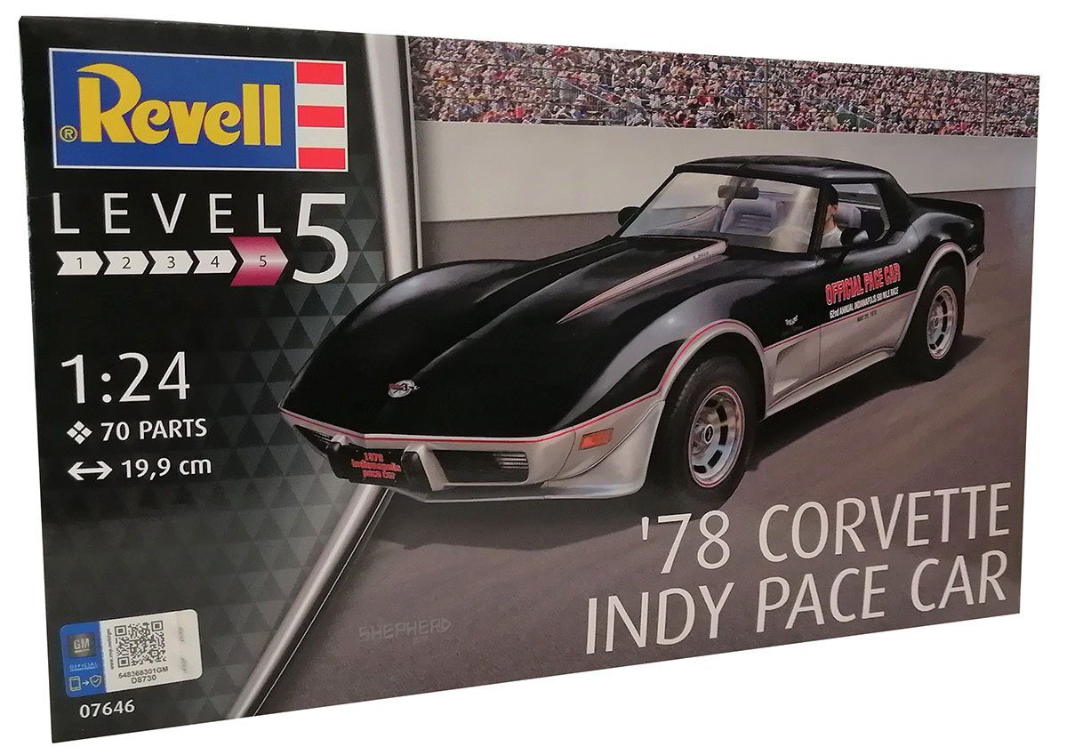 Revell® Modellauto Revell 07646 ´78 Corvette Indy Pace Car Modellbaus, Maßstab 1:24, (70-tlg)