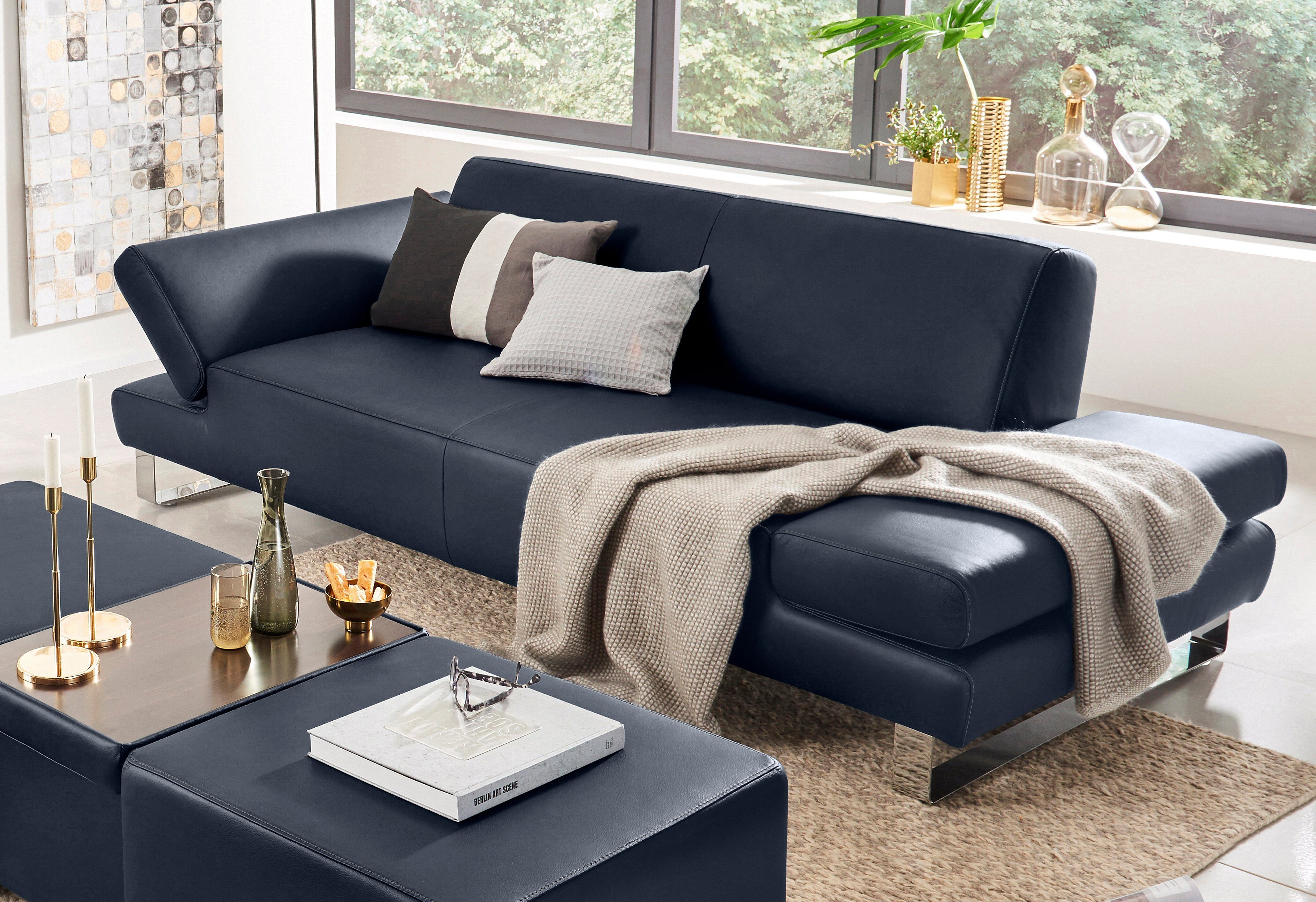 W.SCHILLIG 2-Sitzer taboo Designsofa mit hohem Sitzkomfort, mit Übertiefe, inklusive Armlehnenverstellung, mit Kontrastnaht