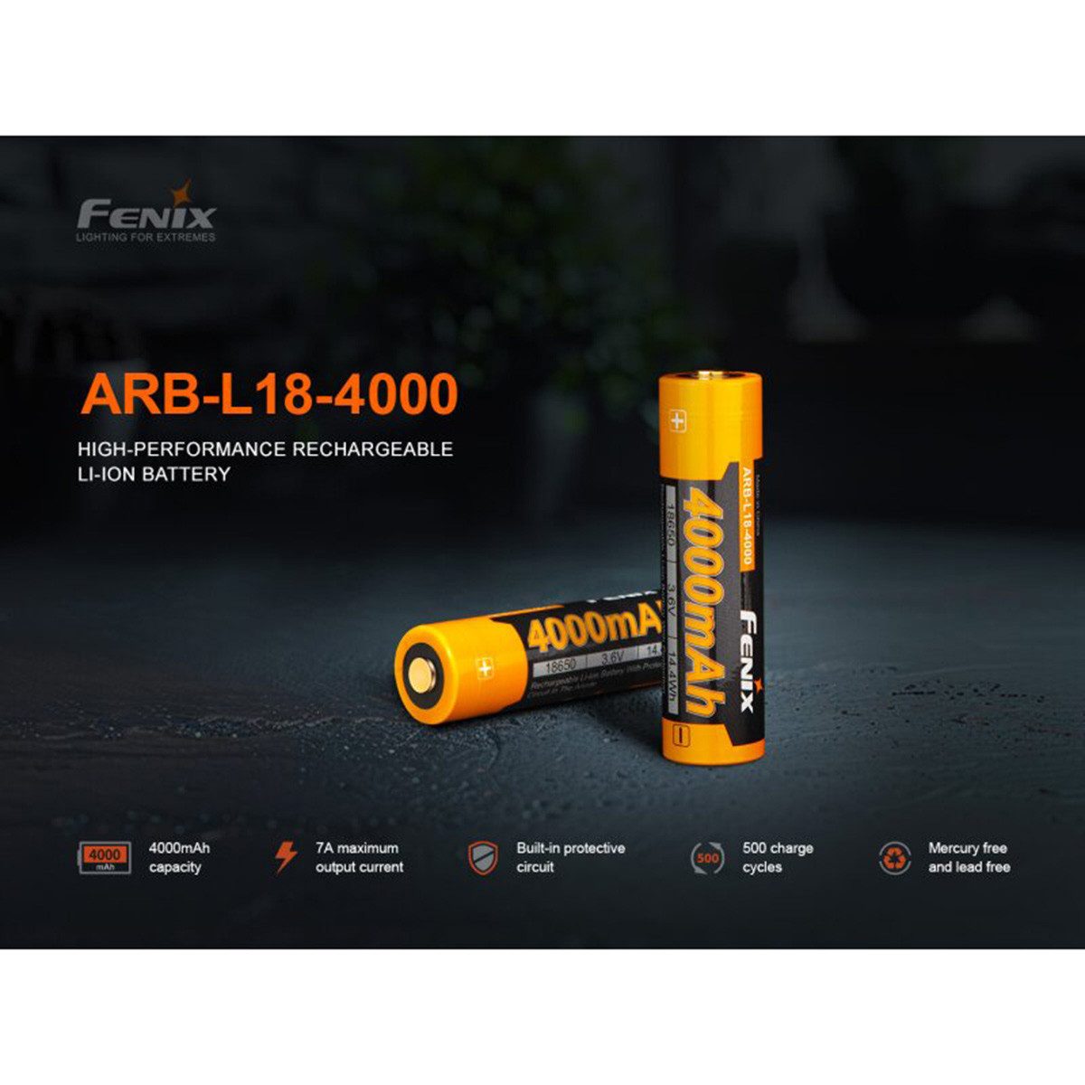 Fenix ARB-L18-4000 18650 3,6V - Li-Ion Akku 4000mAh Akku