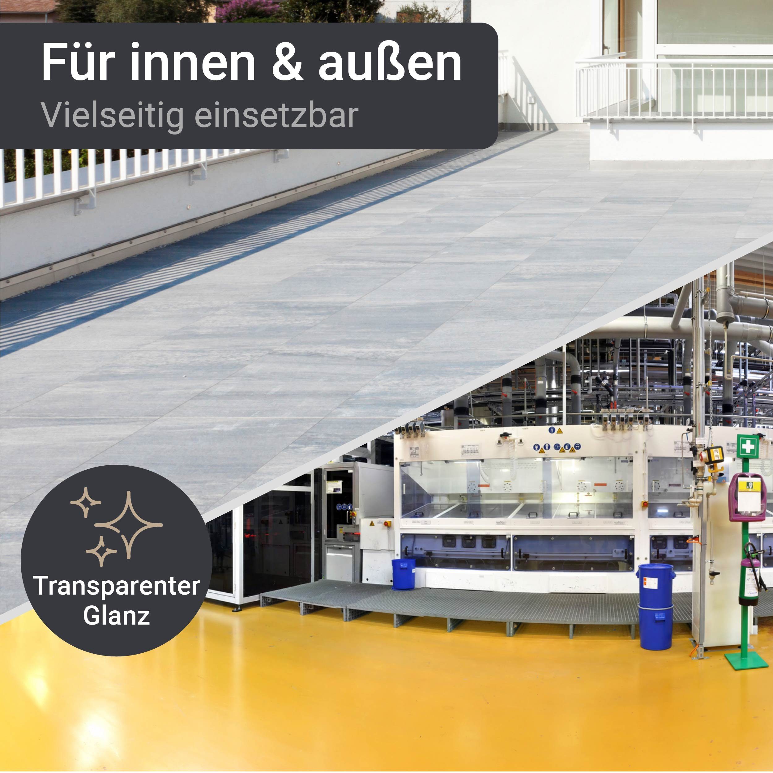 WO-WE Bodenversiegelung 2K Epoxidharz Bodenversiegelung Bodenbeschichtung W734, 1.5-9Kg, Klar/Farblos – Bild 5 von 5