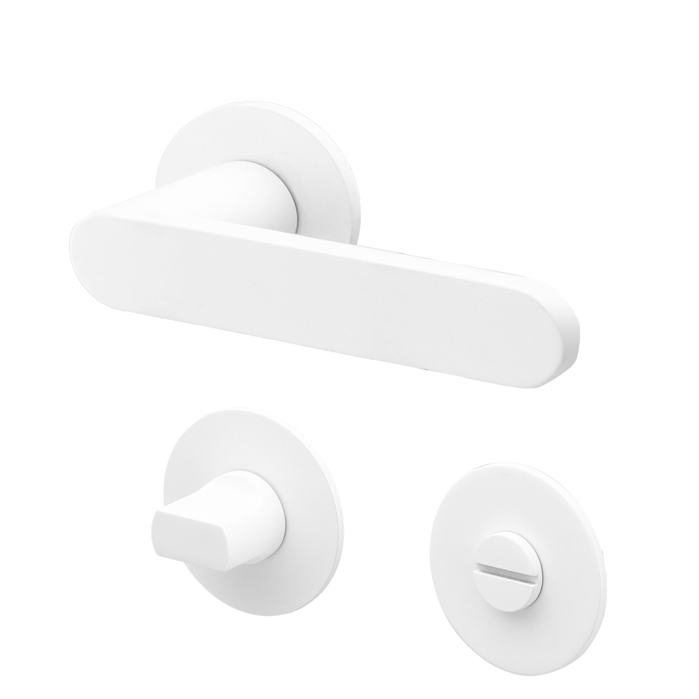 MeinTürgriff Drückergarnitur Georgetown Flachrosette weiß Türgriff Rosettengarnitur