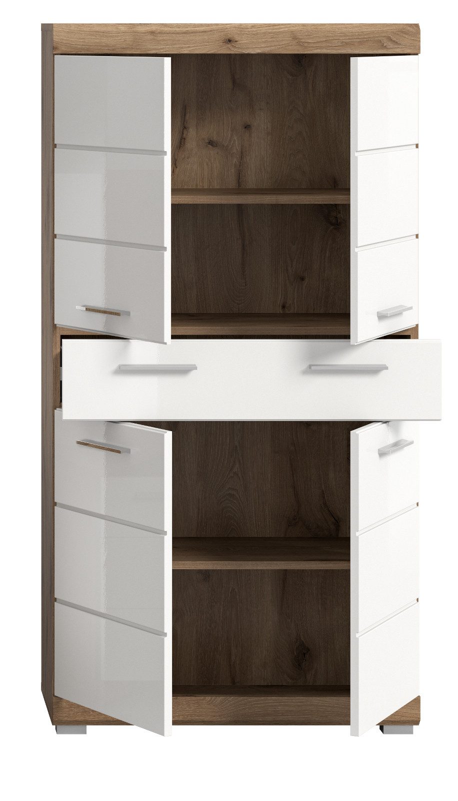 Inn.Furn Midischrank Willow (Badschrank in weiß Hochglanz und Eiche Dekor, günstig online kaufen