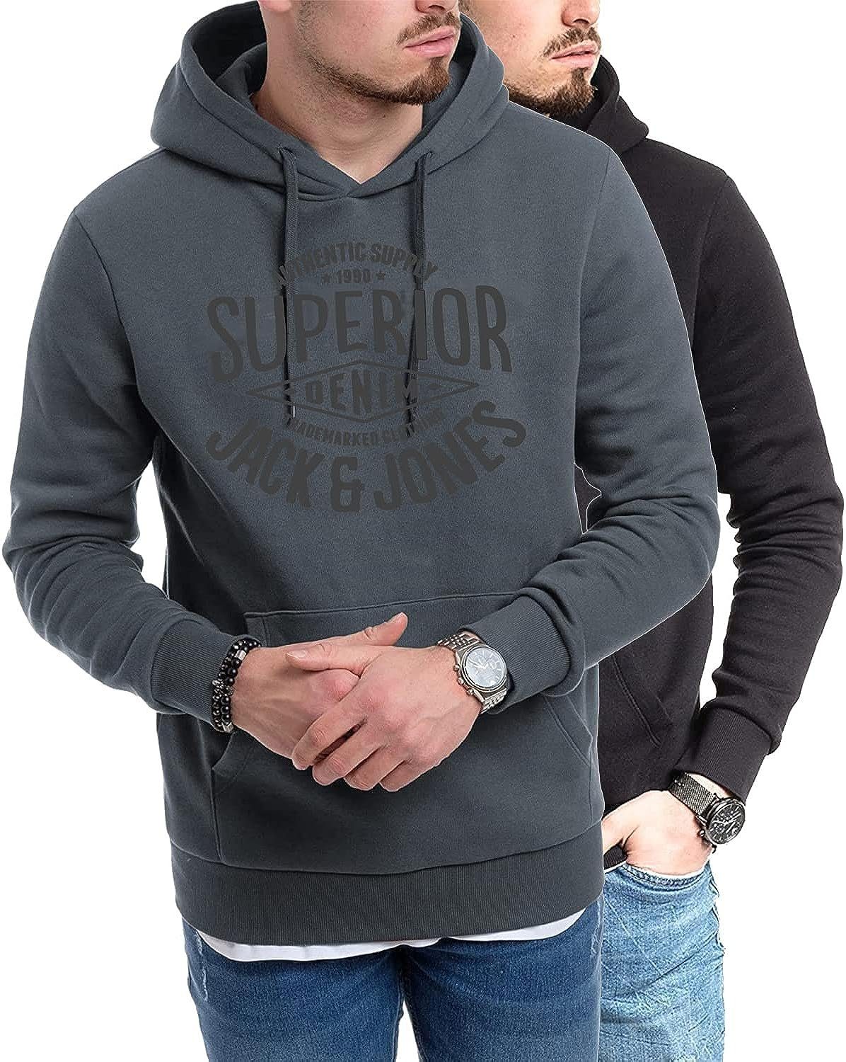 Jack & Jones Kapuzensweatshirt (Spar Set, 2er Pack) Doppelpack Hoodie mit Printdruck Doppelpack Mix 10