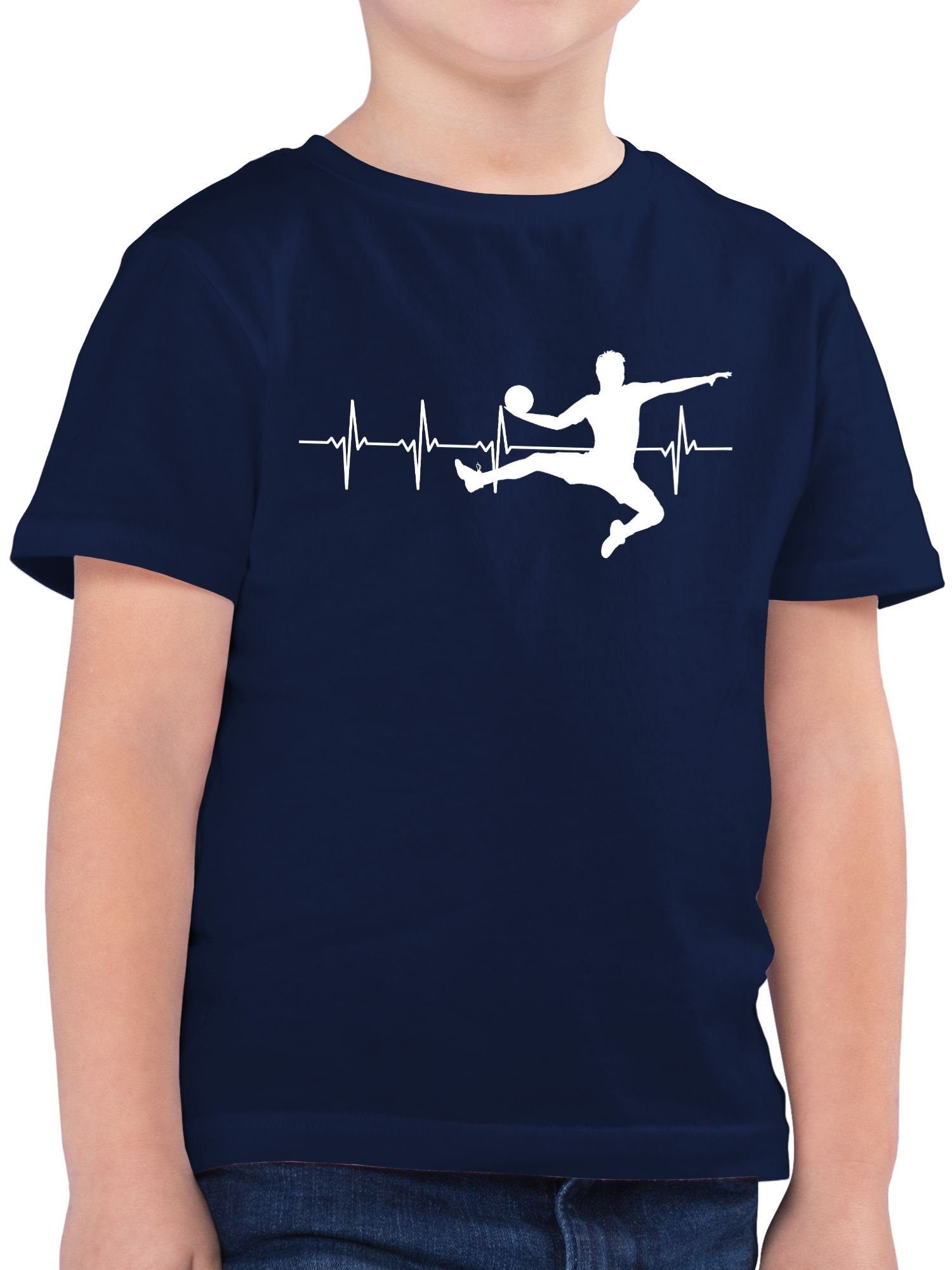 Herren Shirtracer 1 Herzschlag Kleidung Dunkelblau Kinder Handball T-Shirt für Sport