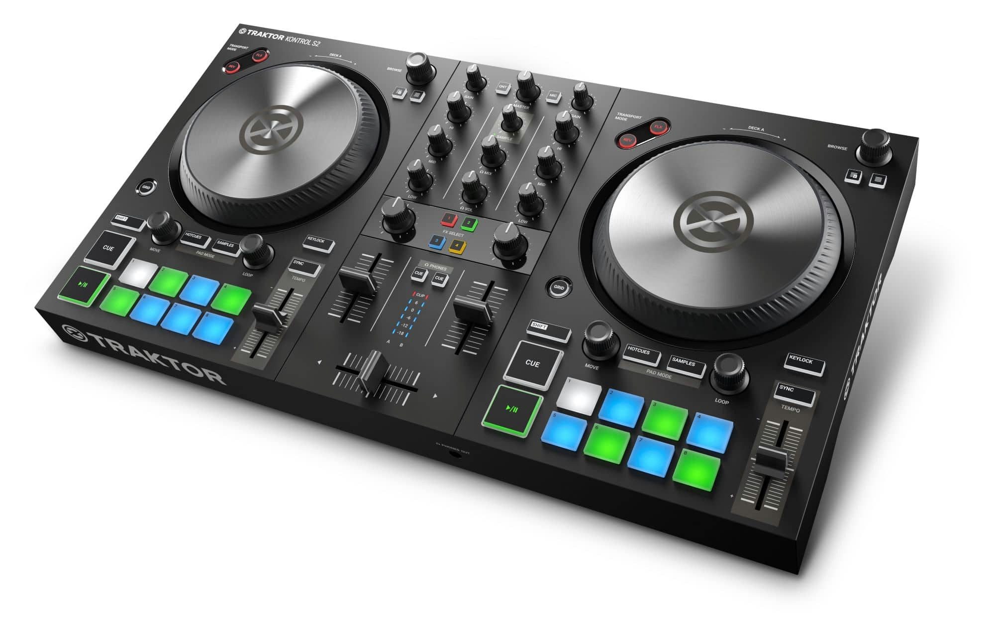 Traktor DJ Controller TRAKTOR KONTROL S2 MK3, Vollversion TRAKTOR PRO 3 und zwei 14 cm Jog-Wheels mit zwei Modi