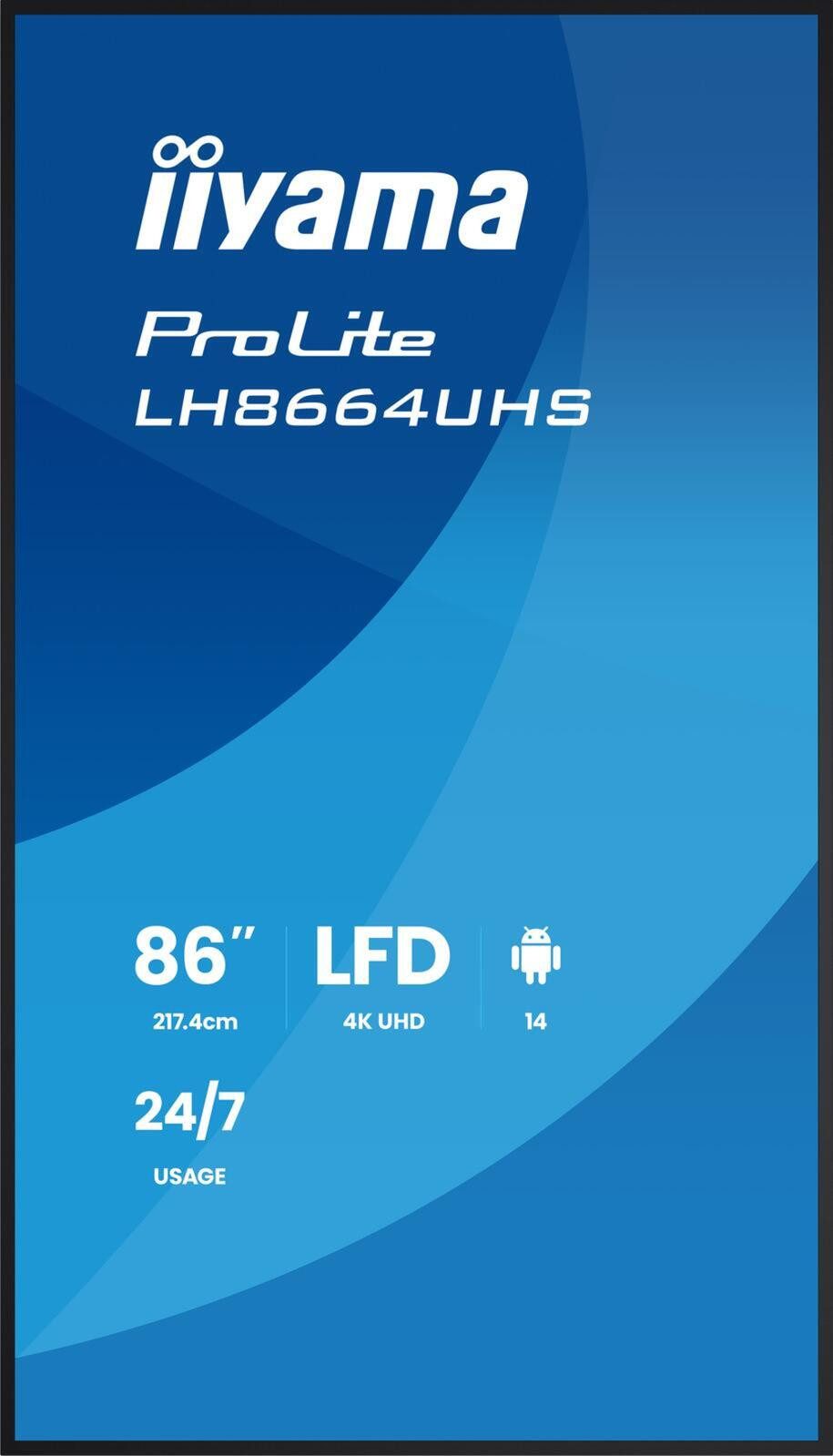 Iiyama Iiyama LH8664UHS-B3AG LED-Monitor (3840 x 2160, 8 ms Reaktionszeit, 60 Hz, IPS Panel)