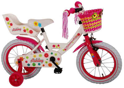 TPFSports Kinderfahrrad Volare Ashley 14 Zoll mit Rücktritt + Handbremse, 1 Gang, (Mädchen Fahrrad - Rutschfeste Sicherheitsgriffe), Kinder Fahrrad 14 Zoll mit Stützräder Laufrad Mädchen Kinderrad