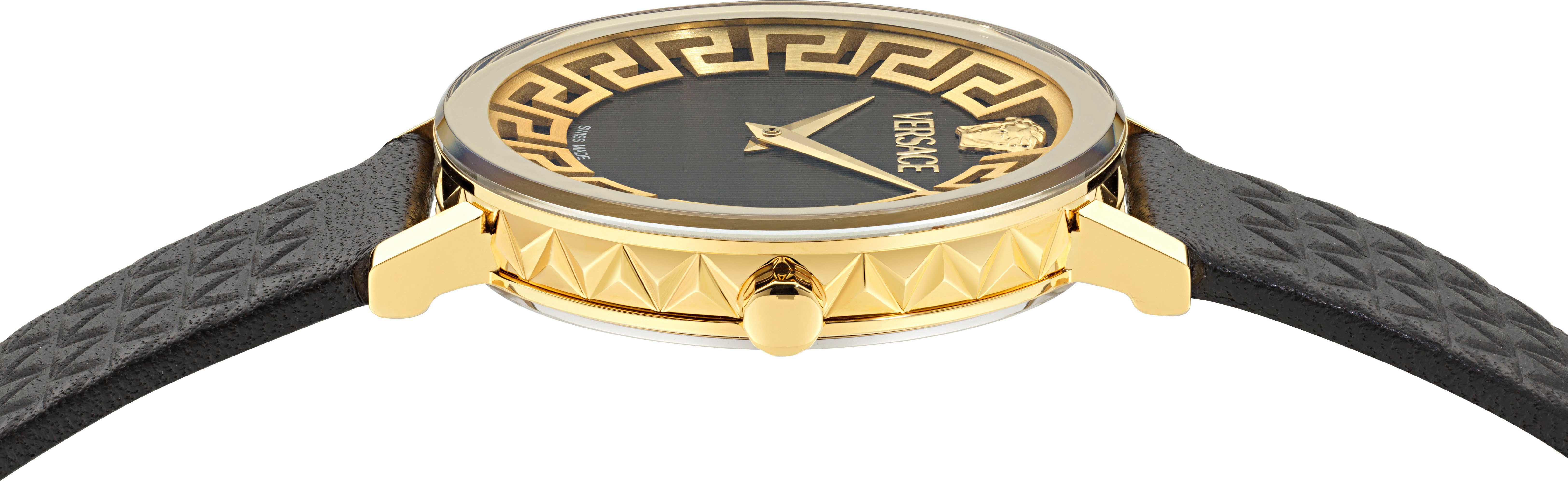 Versace Quarzuhr VERSACE DAEDALUS VE9A00224, Armbanduhr, Damenuhr, Swiss Made, Lederarmband, analog, Saphirglas