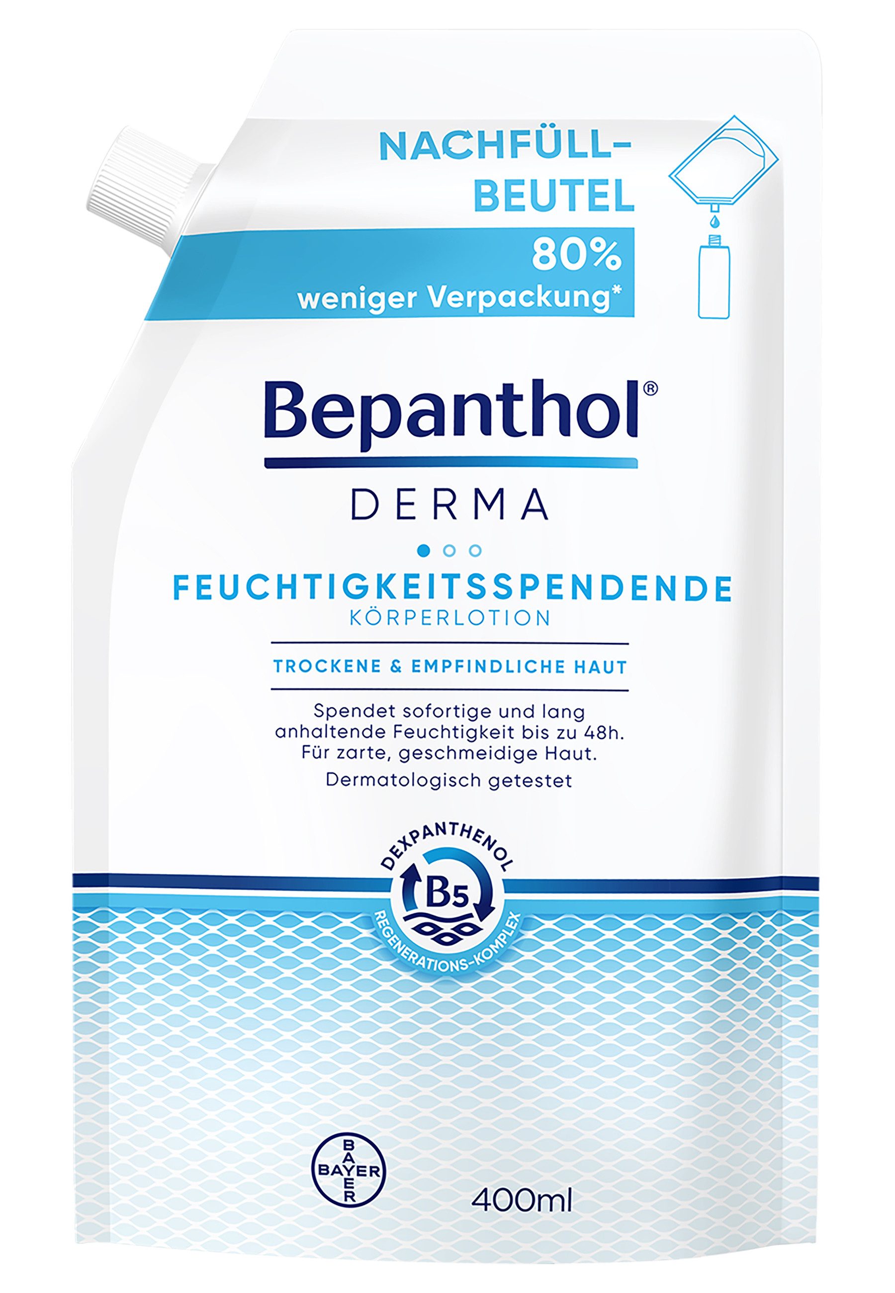 Bepanthol Körperlotion Feuchtigkeitsspendende Körperlotion, spendet sofortige & lang anhaltende Feuchtigkeit für bis zu 48h
