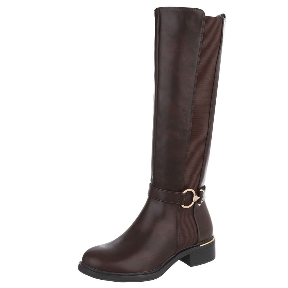 Ital-Design Elegante Damen-Stiefel mit elastischen Einsätzen günstig online kaufen