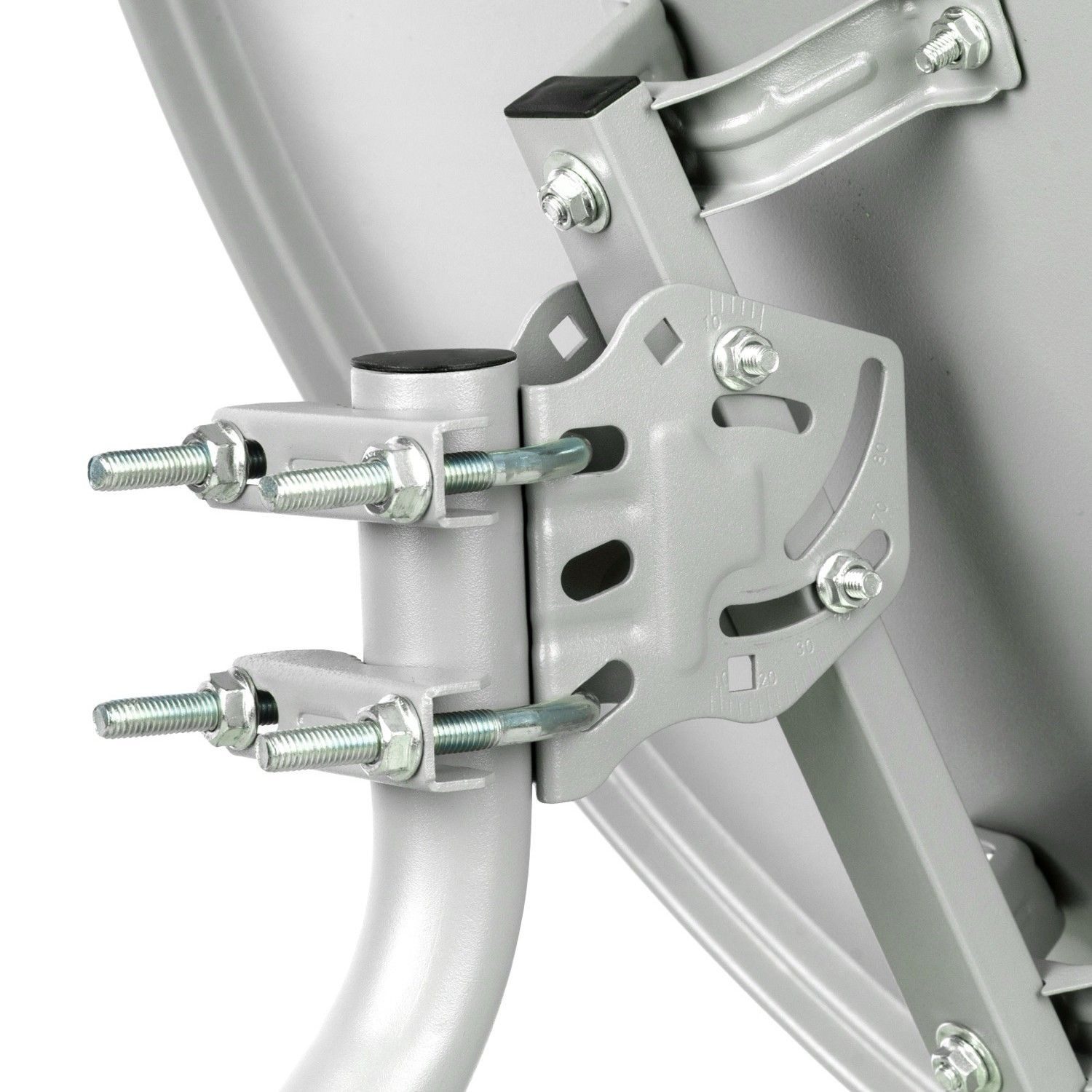 ARLI 60 cm SAT Anlage mit Single LNB Stativ Satfinder 3 m + 7 m Kabel Camping Sat-Anlage (für Balkon Garten), Fensterdurchführung Satellitenschüssel weiss – Bild 2 von 5