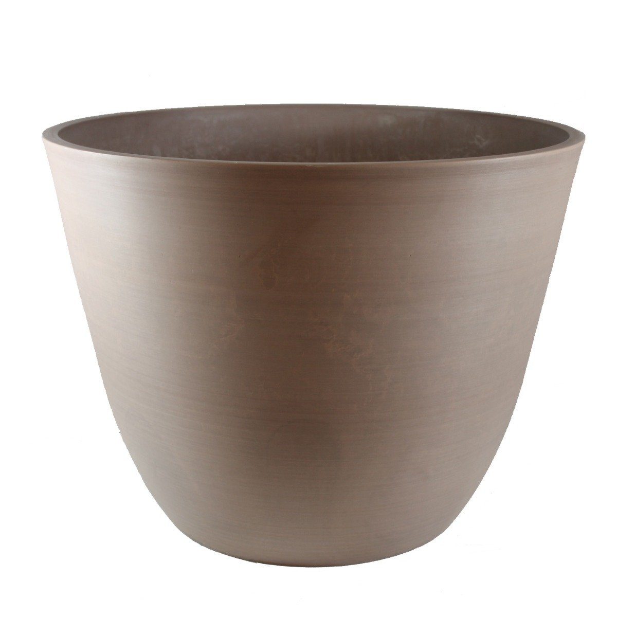 Übertopf Blumentopf 53 cm rund Ecostone Pflanzkübel aus Recyclingmaterial Taupe