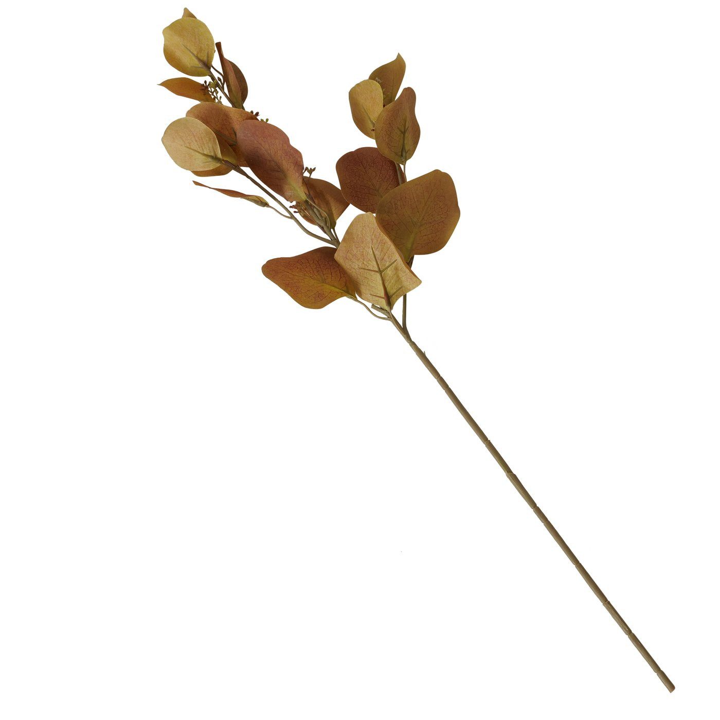 Kunstzweig Dekozweig, Eukalyptus, Dunkelorange oder Dunkelrot, 60 cm lang, BOLTZE