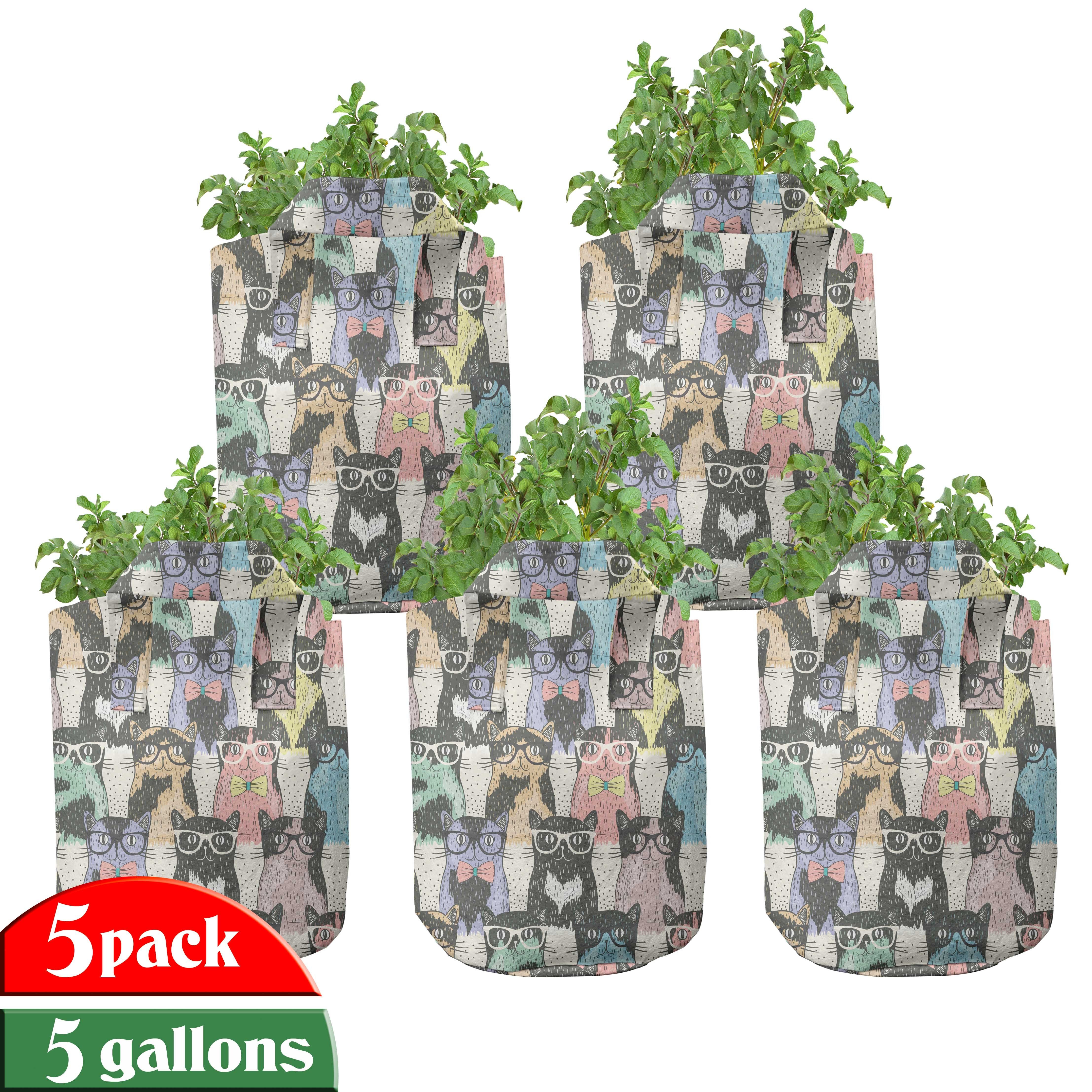 Abakuhaus Pflanzkübel hochleistungsfähig Stofftöpfe mit Griffen für Pflanzen, Katzen Hipster Verspielt Glass