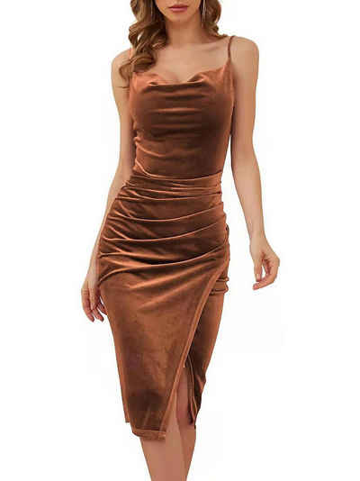 RUZU UG Abendkleid Partykleid Tailliertes Slip-Dress-Abendkleid für Damen