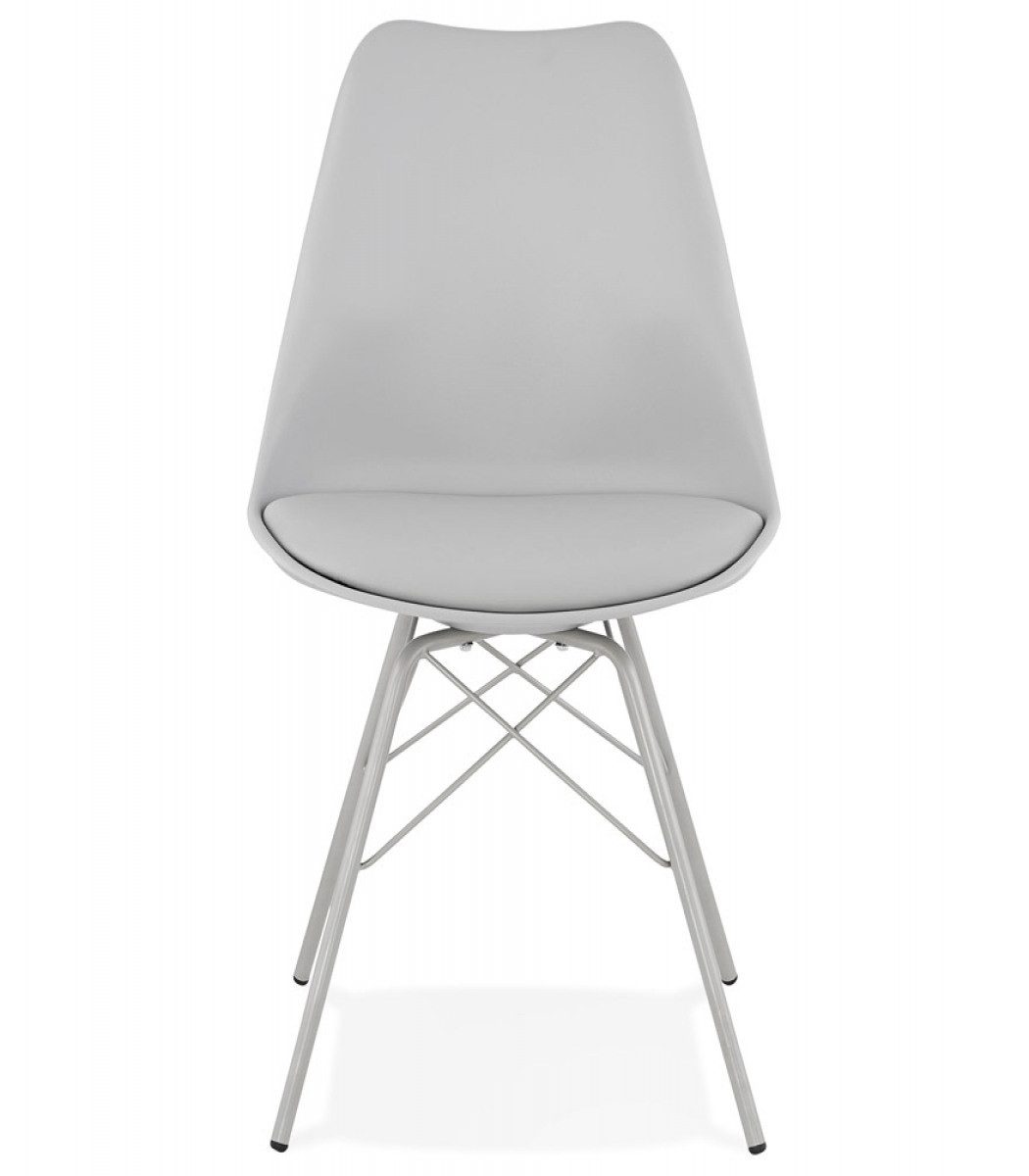 KADIMA DESIGN Esszimmerstuhl Designerstuhl Grau Metall günstig online kaufen