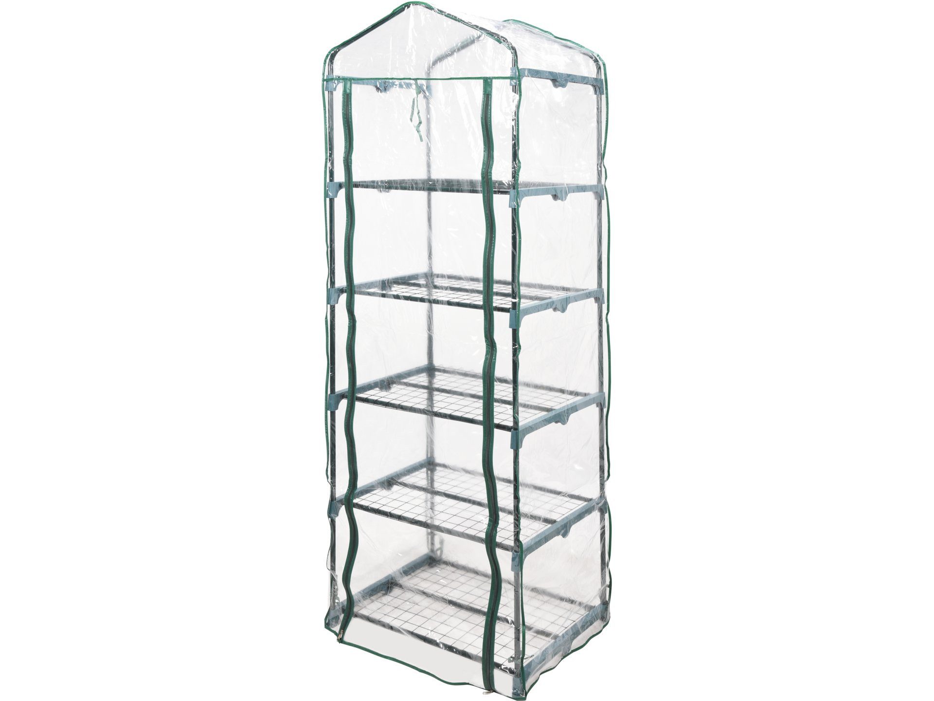 Gewächshaus Mini Gewächshaus mit 5 Ablagen 200x69x49 cm, PVC/Stahl
