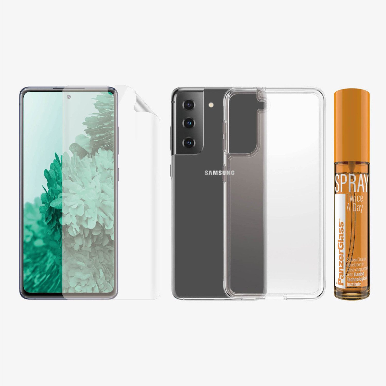 PanzerGlass Handyhülle PanzerGlass Samsung Galaxy S21 Hygiene Schutzhülle Cover Displayschutz