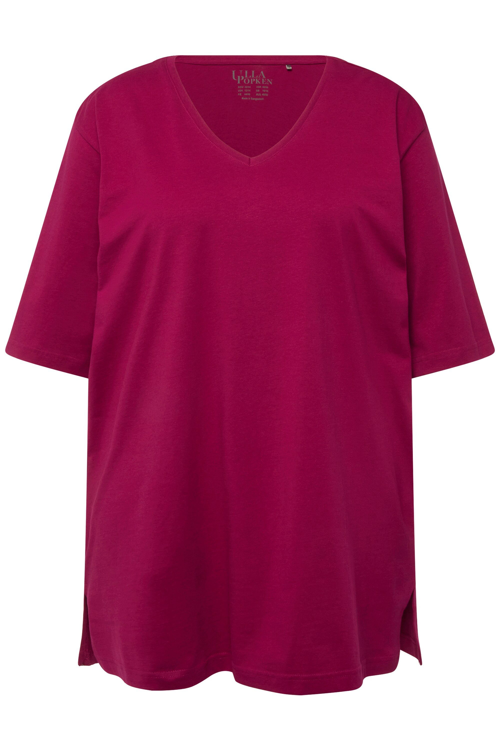 Ulla Popken T-Shirt T-Shirt V-Ausschnitt Relaxed günstig online kaufen
