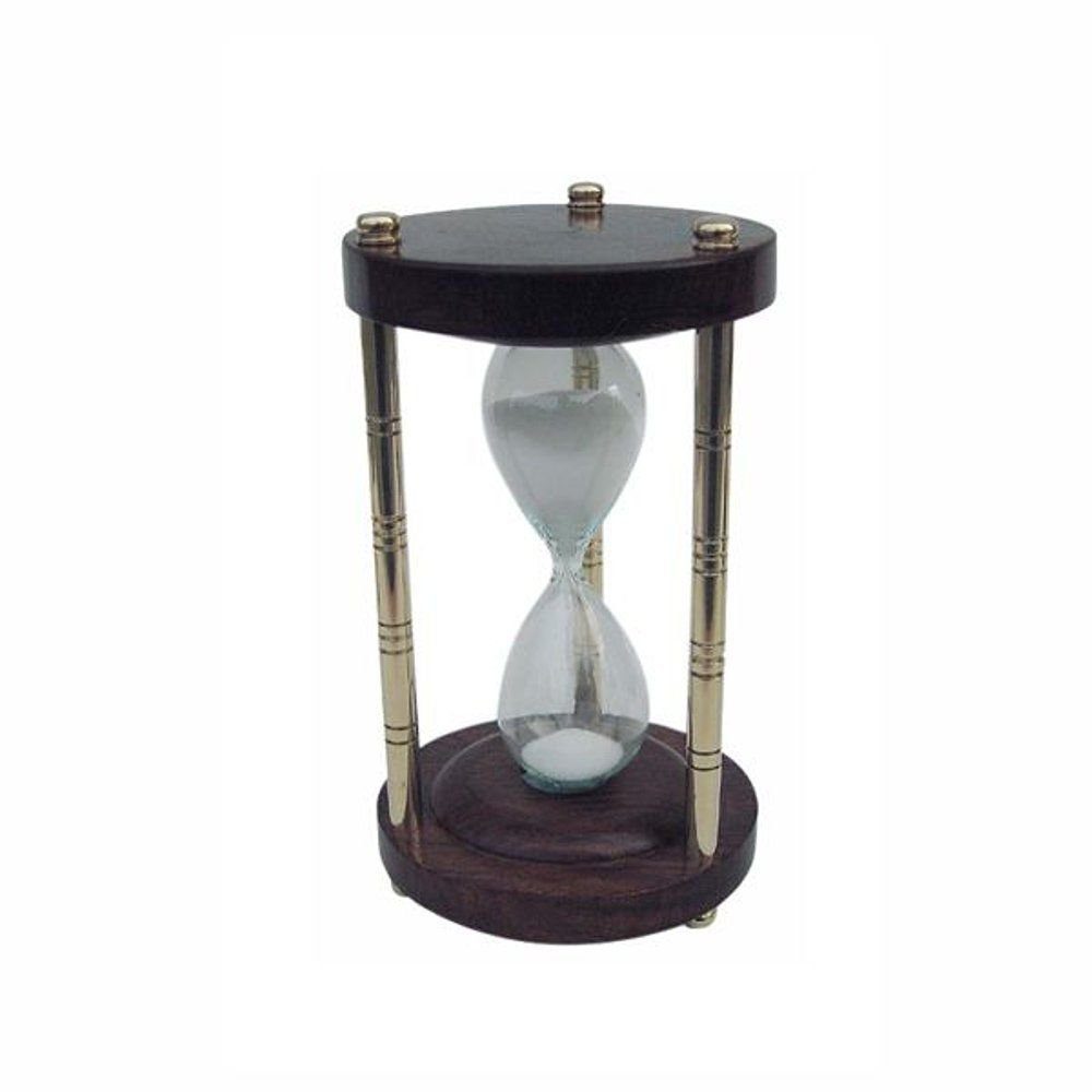 detailgetreue Linoows Dekoobjekt Messing Stundenglas, Sanduhr, Glasenuhr, maritimes Läuferuhr, Dekoration Holz, &