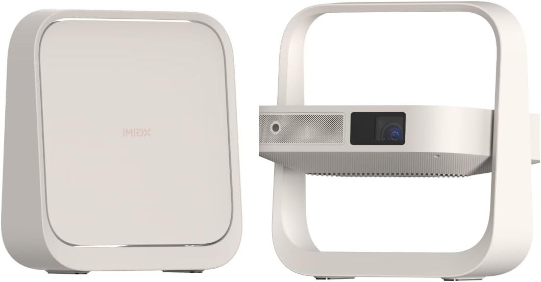 XGIMI XGIMI Elfin Flip Plus Tragbarer Beamer 1080P 150° integrierter Ständer DLP-Beamer (4.000:1 EBL-Kontrastverhältnis, 1920 x1080 (1080P) px, Google TV&Lizenziertes Netflix, ISA-Technologie, 2x 3W Lautsprecher)