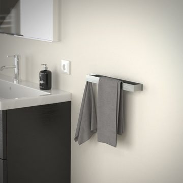 ML-DESIGN Handtuchhalter Badetuchhalter Handtuchstange Wandhalter selbstklebend für Handtücher, Silber Stahl 42cm ohne Bohren Wandmontage zum kleben für Bad & Küche