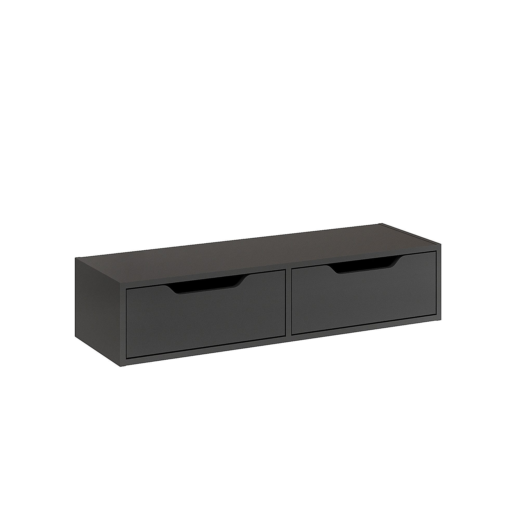 Nachttisch KOMTO Wandregal NOKA mit 2 Schubladen – Hängeschrank 100x32,5x22 cm