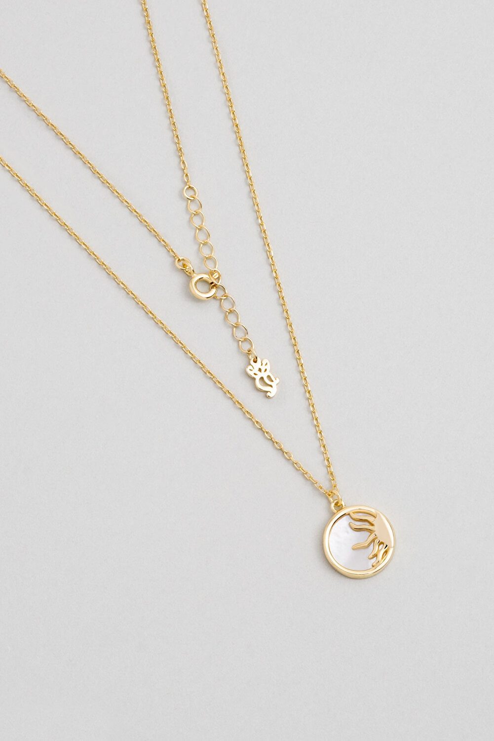 So CHIC... Kette mit Einhänger Sonnenuntergang 18K vergoldete Silberkette 43cm