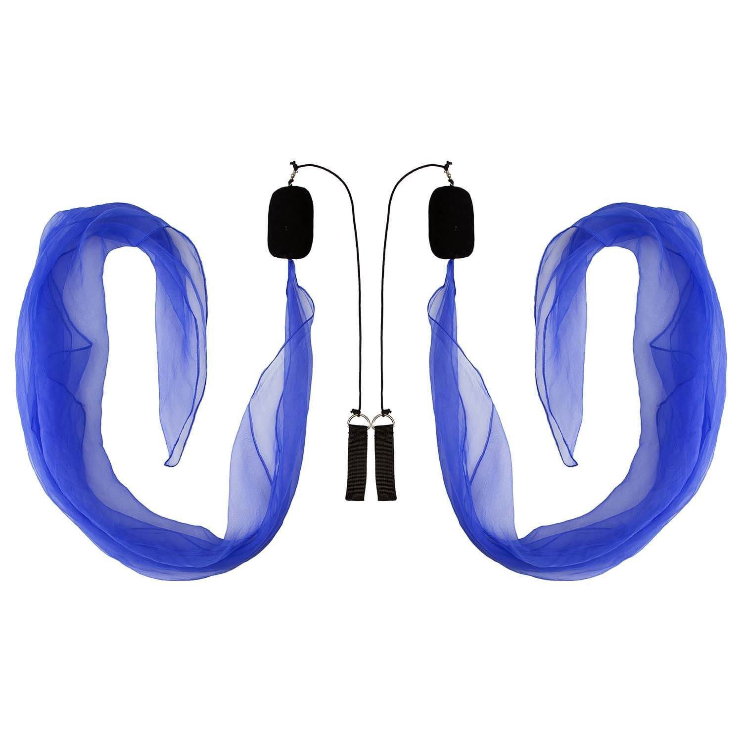 Diabolo Freizeitsport Spiel Soft Poi in 2 Größen - Spiral Poi mit UV reaktivem Schaltuch, Poi-Spiel, UV Spiral Poi Kid 40 cm (blau) - Soft Poi für Kinder