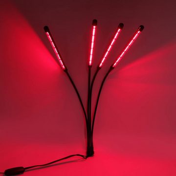 yozhiqu Infrarotlampe Infrarotlicht, 660 nm und 850 nm Rotlicht-Therapielampe, 5 Modi, 1-tlg., 4-Kopf-Infrarot-Heizlampe, dimmbares Lichttherapiegerät mit Ständer