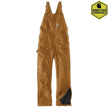 Carhartt Arbeitslatzhose FIRM DUCK INSULATED BIB (1-tlg) mit seitlichem Schnellverschluss von Knöchel bis Hüfte