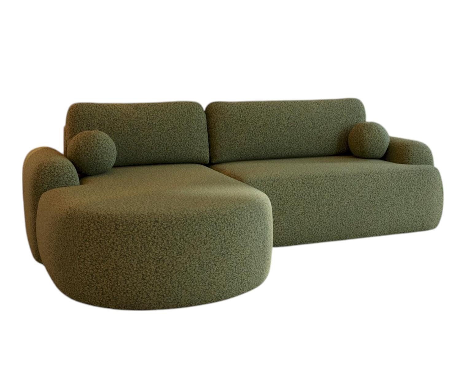 Compleo Ecksofa boucle mit breiter Ottomane OLIO, rundes Design, Exklusiv d günstig online kaufen