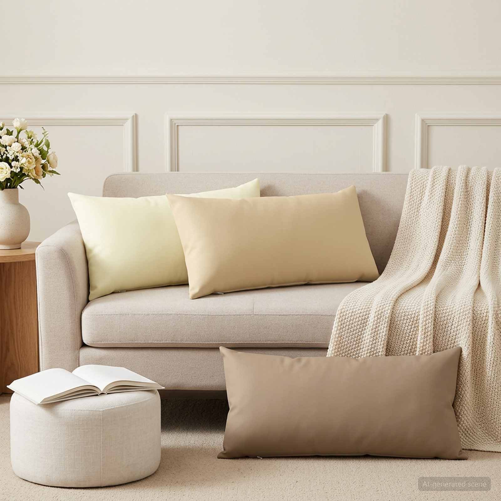 vidaXL Kissenbezug Kissenbezug 2 pcs HEERLEN Beige 40 x 70 cm Polyester, (2 Stück)