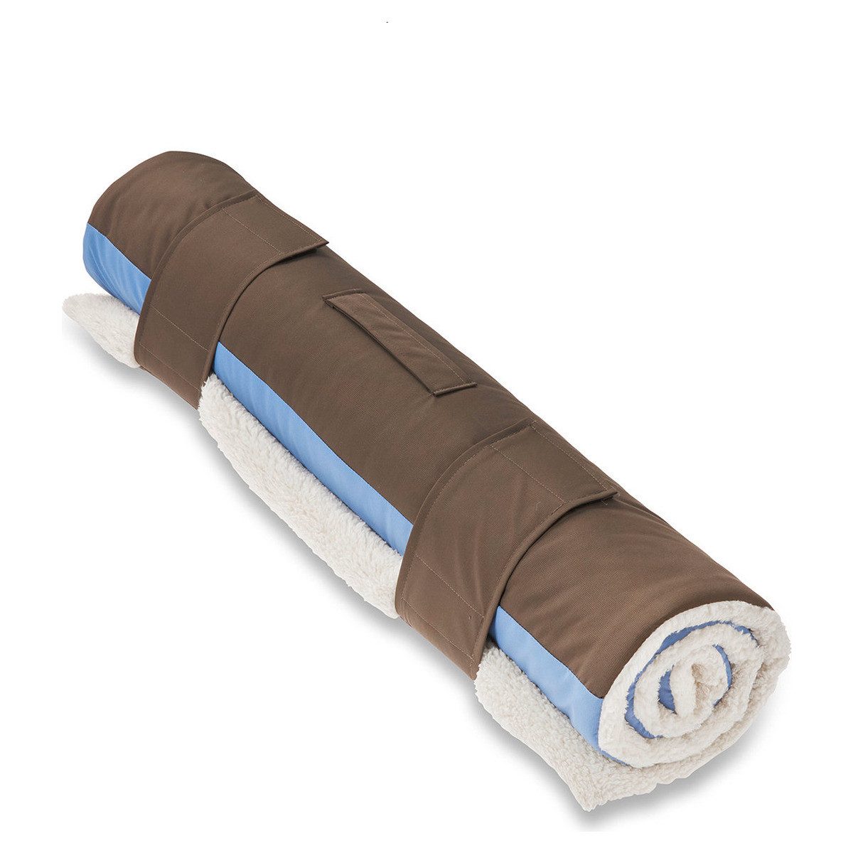 Wolters Tierdecke Upcycling Vagabund Reisedecke trüffel/blau