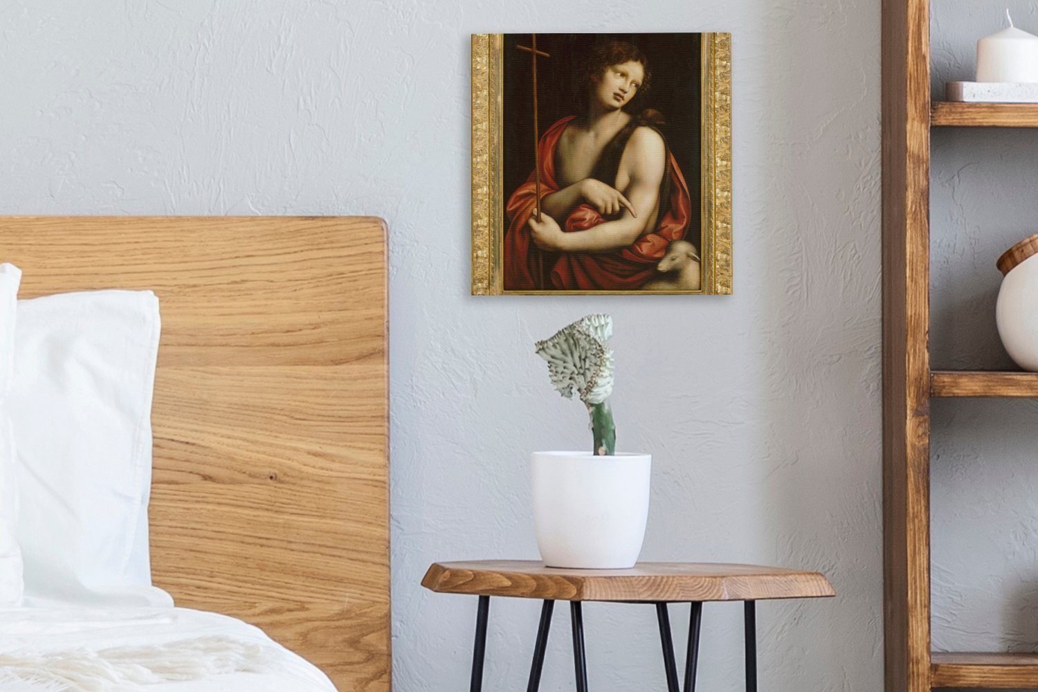 St), (1 der Leinwand Der Leinwandbild Bilder heilige - Täufer Johannes OneMillionCanvasses® da Leonardo für Vinci, Schlafzimmer Wohnzimmer