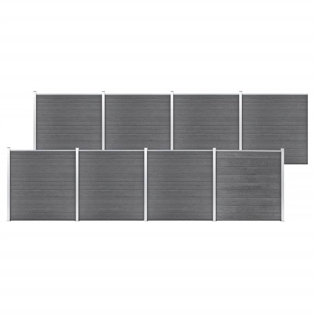 Gartentor Gartenzaun WPC 1391x186 cm Grau