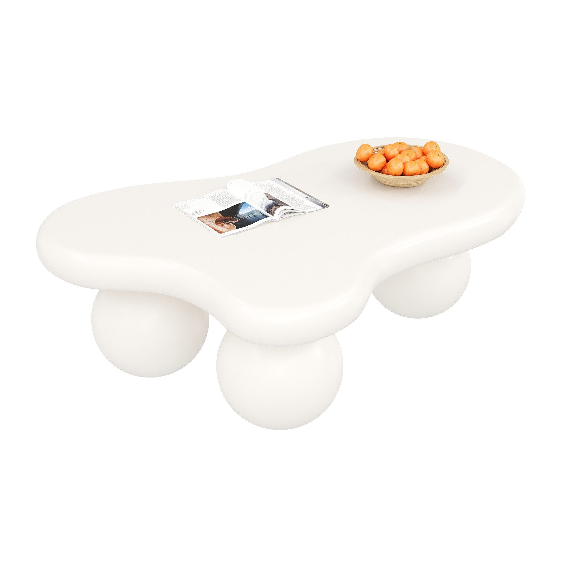 OKWISH Couchtisch Wolkenform+Rundbein-Design (Satztisch, Wohnzimmertisch, B günstig online kaufen