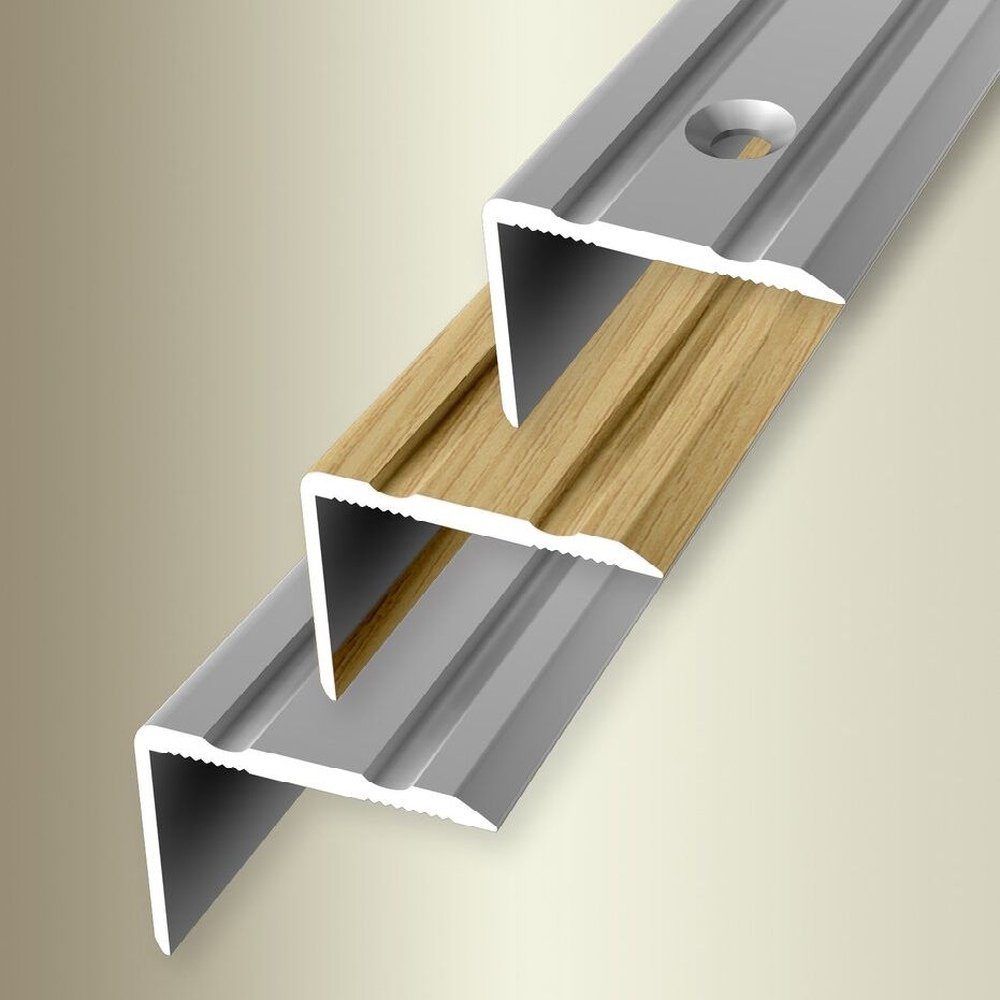 PROVISTON Winkelprofil Aluminium, 24.5 x 2700 mm, Schwarz, Treppenkanten- & Winkelprofile