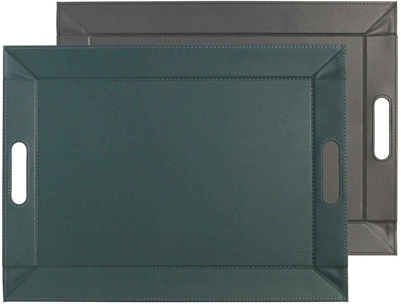 freeform Tablett DUO, 2-farbiges Wendetablett, Tablett und Tisch-Set in einem, wendbar, Kunstleder, (1-tlg), mit Doppelfunktion, pflegeleicht und kann platzsparend verstaut werden