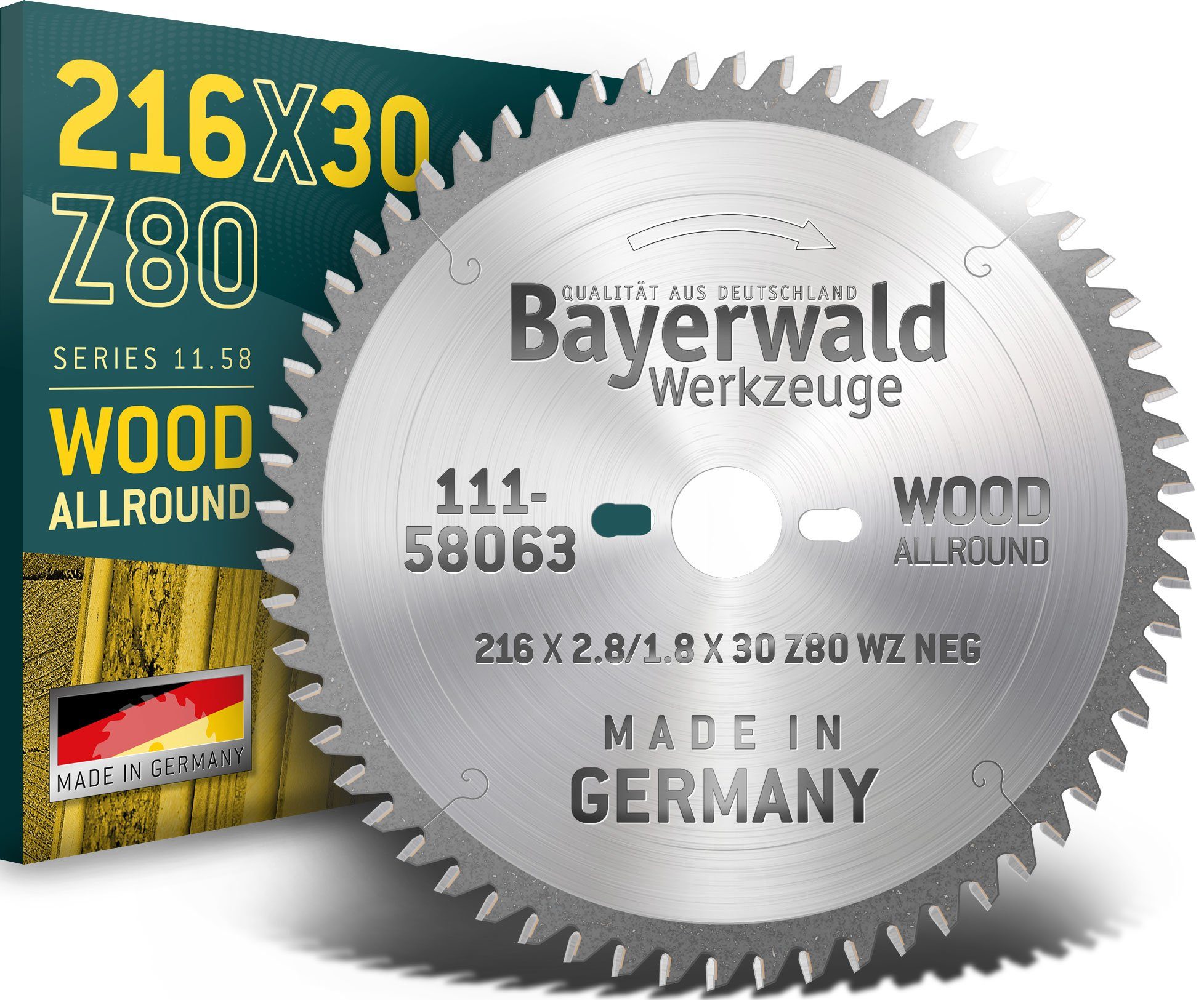 Kappsägeblatt HM Kreissägeblatt - 216 x 2.8/1.8 x 30 Z80 WZ neg.