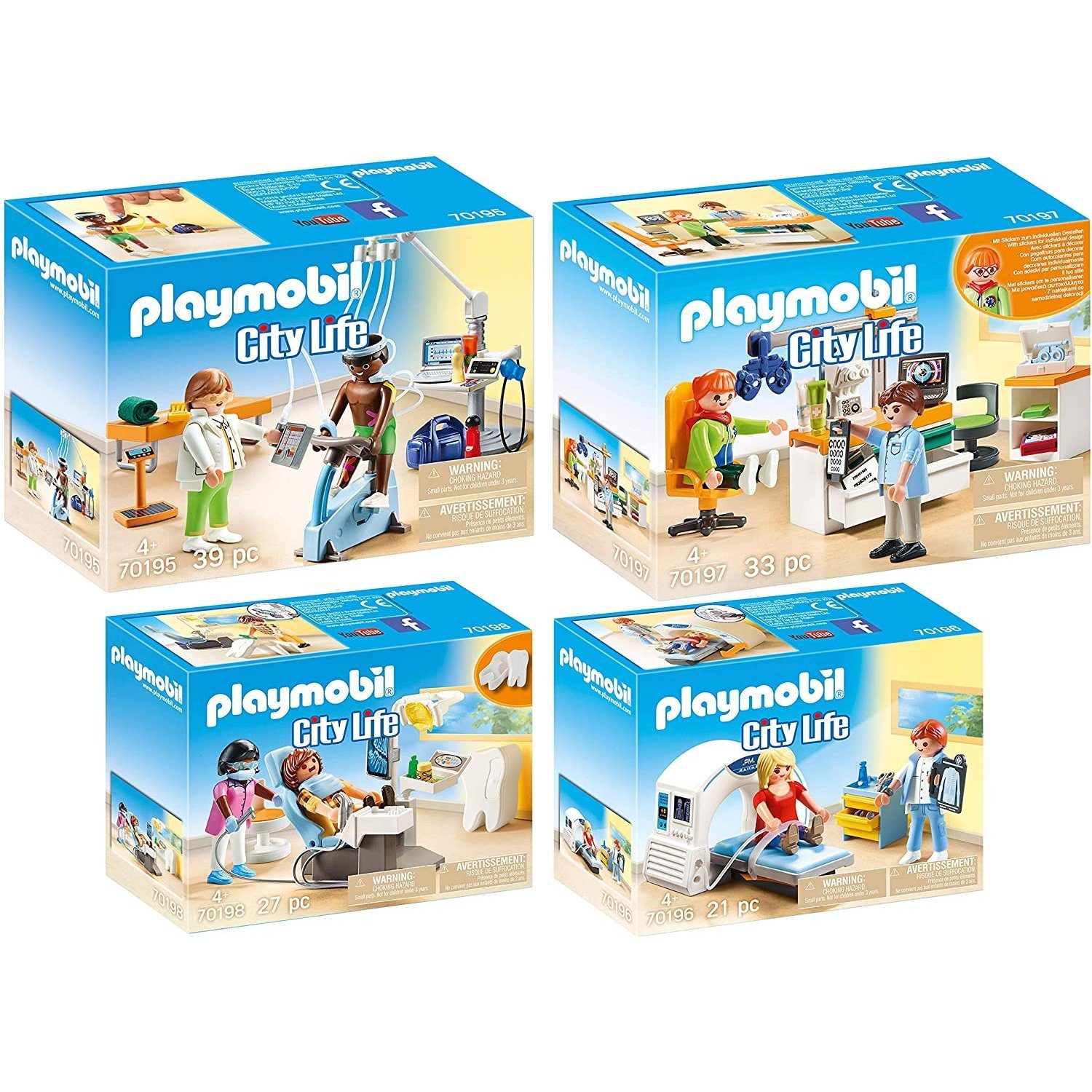 Playmobil® Spielbausteine 70195-96-97-98 City Life 4er Set Vier Fachärzte