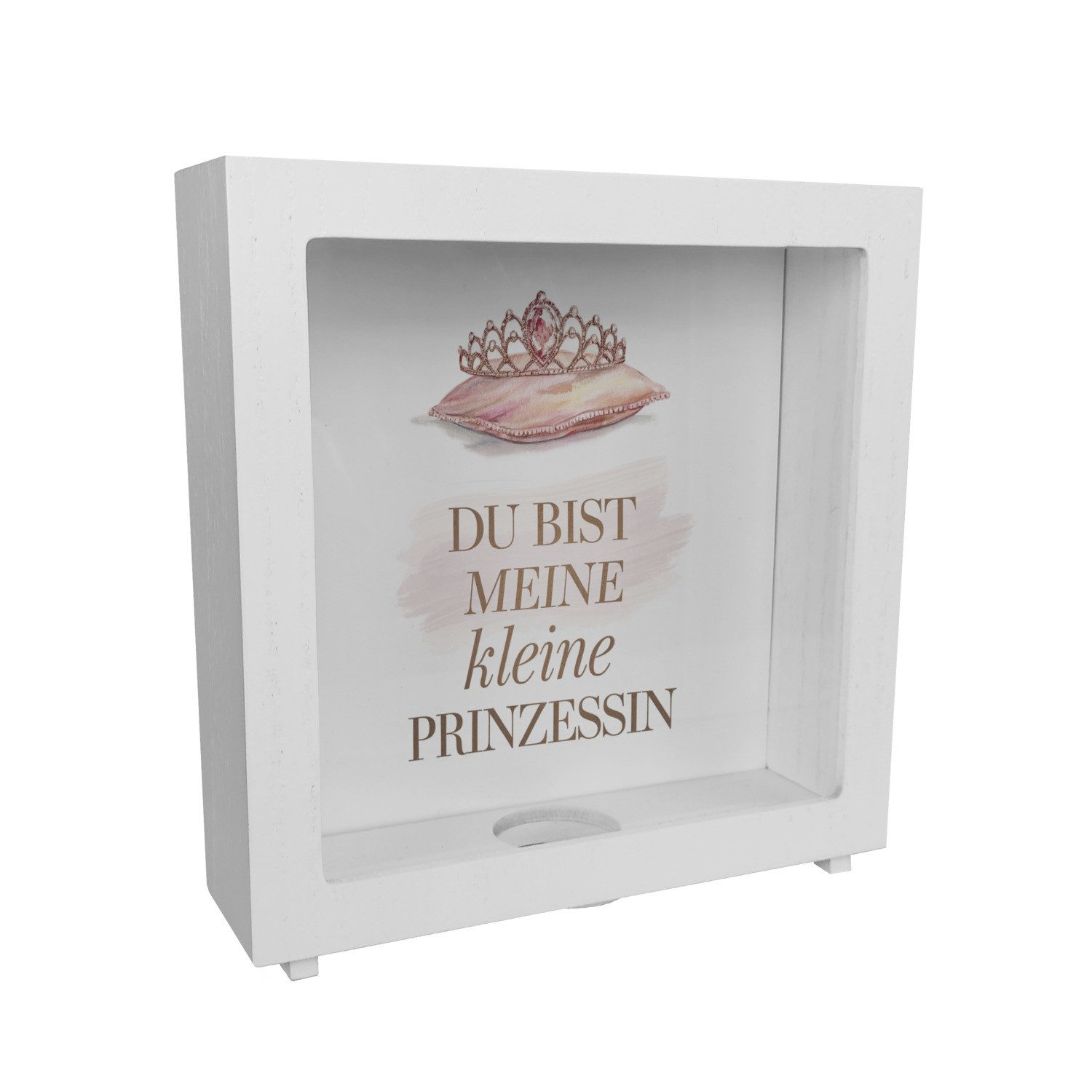 speecheese Spardose Meine kleine Prinzessin Rahmen Spardose aus Holz Tiara auf Kissen